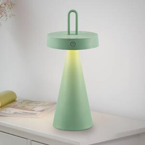 JUST LIGHT. Lampada da tavolo LED Alwa ricaricabile, verde, ferro, IP44