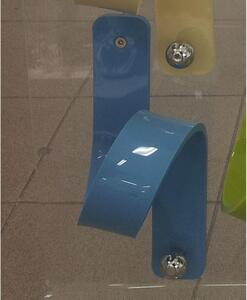 Appendino in Plexiglas 11 Puntodue 8x9x2h1,5cm con pomello in ottone cromato Celeste