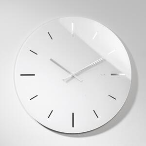 Orologio da muro tondo in plexi bicolore R 2 BIG con fondo argento specchio 65x1.2 cm Spessore plexi mm 5. Bianco