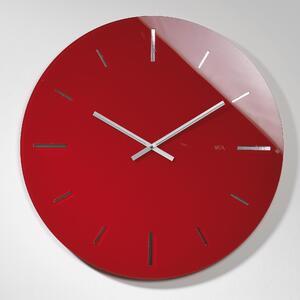 Orologio da muro tondo in plexi bicolore R 2 con fondo argento specchio 65x1.2 cm Spessore plexi mm 5. Rosso