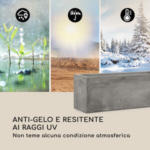 Blumfeldt Solidflor Vaso 75 x 20 x 20 cm Vetroresina In-/Outdoor grigio chiaro