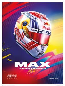 Stampe d'arte Max Verstappen - Helmet 2023, (30 x 40 cm)