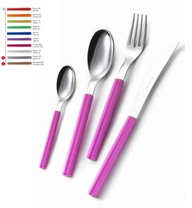 Set Posate colorate SKY 1 Coltello 1 Forchetta 1 Cucchiaio 1 Cucchiaino caff� in acciaio Materiale 18/0 AISI 430 Nichel Free manico in metacrilato colorato