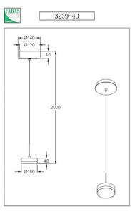 Fabas Luce Lampada a sospensione LED Dunk, ottone, a 1 luce, 3.000 K, metallo