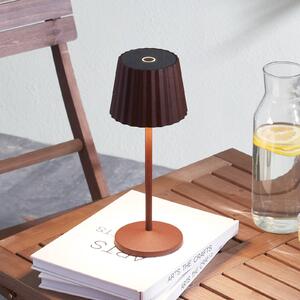 Lindby Lampada da tavolo LED ricaricabile Esali, marrone ruggine, set di 2
