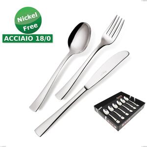 Confezione vetrina 6 pezzi moka Alfa 18/0 nichel free, (Acciaio 18/ C) Nichel Free, spessore 2 mm