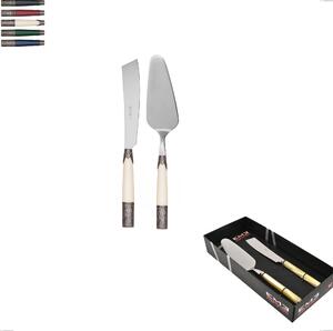 Confezione vetrina 2 pezzi,paletta pi� coltello dolce da servizio aria, acciaio 18/10 aisi304 colorato