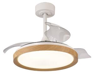 Mantra Iluminación Ventilatore da soffitto a LED Mistral Mini legno DC silenzioso Ø 91 cm CCT