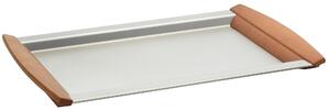 Vassoio Rettangolare ALLURE 23x33 cm in acciaio inox 18/10 Sabbiato e manici in legno