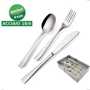 Confezione vetrina 16 pezzi coltello economico Alfa 18/0 nichel free, (Acciaio 18/ C) Nichel Free, spessore 2 mm