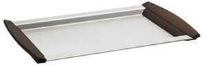 Vassoio Rettangolare ALLURE 23x33 cm in acciaio inox Lucido 18/10 e manici in legno Weng�