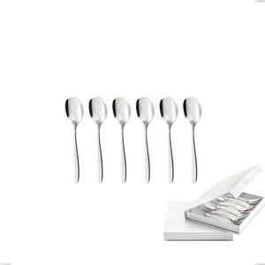 Confezione a libro 6 pezzi cucchiaini gelato armonia, Acciaio inox Aisi 304 lucido, spessore 3 mm