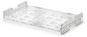 Vassoio trasparente infrangibile ed impilabile con Fori quadrati 45x45 mm per uso contract in Tritan 53x32.5xh7.5 cm colore Trasparente