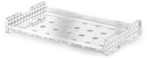Vassoio trasparente infrangibile ed impilabile con fori circolari � 28 mm per uso contract in Tritan 53x32.5xh7.5 cm colore Trasparente