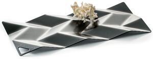 Centrotavola in acciaio inox 18/10 Small BD10 28,5x14 cm verniciato nero lucido