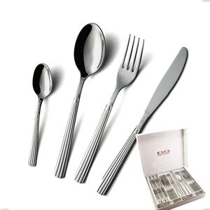 Cofanetto 24 pezzi coltello economico bavaria, Acciaio inox (Aisi 304) lucido stile classico