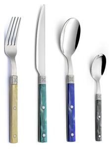 Servizio Posate Colorate 24 pezzi BOHEME Acciaio inox 18/10 manico Acrilico 6 Coltello 6 Forchetta 6 Cucchiaio 6 Cucchiaino caff� (Colore Misto 24 pezzi)