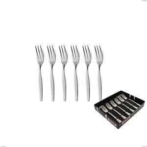 Confezione vetrina 6 pezzi forchettine dolce Beme acciaio 18/O (ASI 430 ) Nichel Free, spessore 2 mm cromo lucido