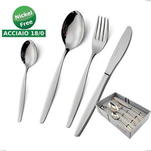 Confezione vetrina 16 pezzi Beme acciaio 18/O (ASI 430 ) Nichel Free, spessore 2 mm Finitura cromo lucido