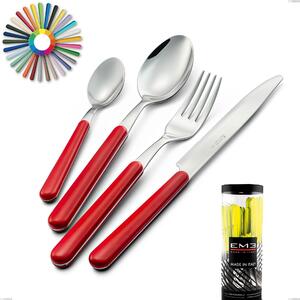 Confezione cilindro 24 pezzi posate Brio, Acciaio inox 18.c (AISI 430), manici in abs