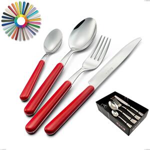 Confezione vetrina 24 pezzi Brio, Acciaio inox 18.c (AISI 430), manici in abs