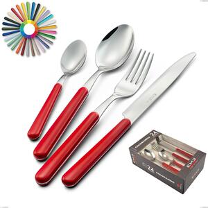 Confezione colorando 24 pezzi posate Brio, Acciaio inox 18.c (AISI 430), manici in abs