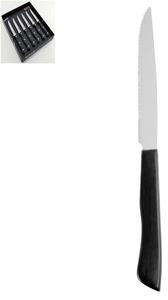 Coltello da Bistecca manico ACRILICO ZAK 230 mm in acciaio inox 18.10 lucido adatto all'uso in Lavastoviglie confezione 6 pezzi