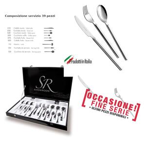 Servizio Posate 39 Pezzi MIZAR in acciaio inox 18/10 lucidato a specchio Forgiato