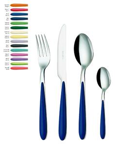 Set posate colorate set 4 pezzi CARIBE 1 Coltello 1 Forchetta 1 Cucchiaio 1 Cucchiano caffe in acciaio 18c
