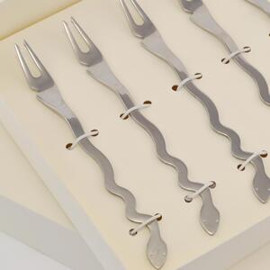 Forchette Molluschi 6 pezzi Temptation in acciaio inox 18/10 Lucido spessore 2 mm in confezione bomboniera
