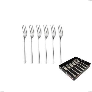 Confezione vetrina 6 pezzi forchettine dolce celine, Acciaio inox Aisi 304 lucido, spessore 4.5 mm