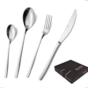 Servizio Posate CELINE 49 pezzi 12 posti tavola, + mestolo acciaio inox 1810 Finitura LUCIDA spessore 4.5 mm