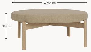 Pouf in bouclé e legno di quercia Passage