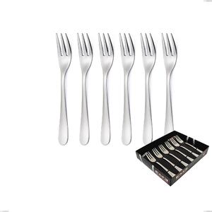 Confezione vetrina 6 pezzi forchettine dolce Charme , Acciaio 18/10 (aisi 304) lucido, spessore 2.5 mm