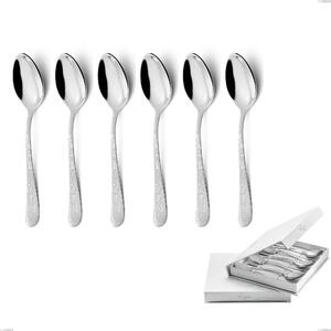Confezione a libro 6 pezzi cucchiaini caff� Charme Pechino, Acciaio 18/10 Inox Lucido con incisione al laser, spessore 2,5 mm mm