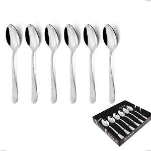 Confezione vetrina 6 pezzi caff� Charme Pechino, Acciaio 18/10 Inox Lucido con incisione al laser, spessore 2,5 mm mm