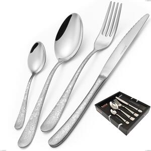 Confezione vetrina 24 pezzi Charme Pechino, Acciaio 18/10 Inox Lucido con incisione al laser, spessore 2,5 mm mm- posate