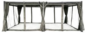 Pergola antracite Tasos 3x6m con zanzariera e tende Garden Point