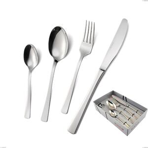 Confezione vetrina 16 pezzi coltello economico doram, Acciaio inox Aisi 304 lucido, spessore 2.5 mm- posate