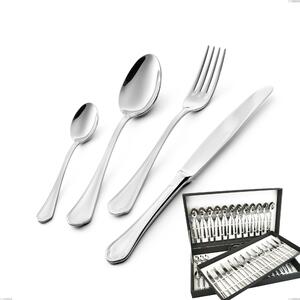 Servizio di posate 75 pezzi in astuccio regalo coltello manico vuoto Domus, inox 18.10 (AISI304), spessore 3.0 mm