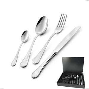 Servizio di posate 24 pezzi in astuccio di legno Domus, inox 18.10 (AISI304), spessore 3.0 mm