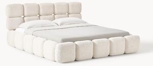 Letto imbottito in teddy bouclé con spazio contenitore aggiuntivo Tayla