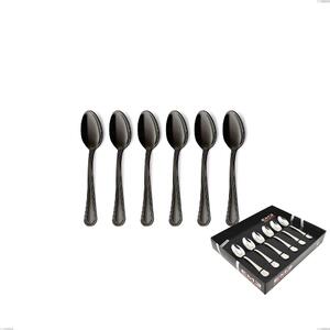 Confezione vetrina 6 pezzi moka Domus Black , Acciaio 18/10, spessore 3 mm