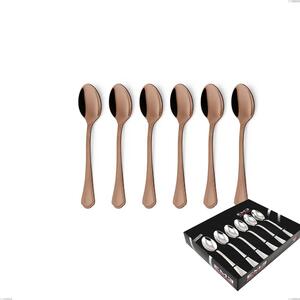 Confezione vetrina 6 pezzi caff� Domus Chocolate, Acciaio 18/10, spessore 3 mm