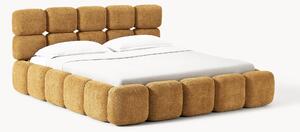 Letto imbottito in teddy bouclé con spazio contenitore aggiuntivo Tayla