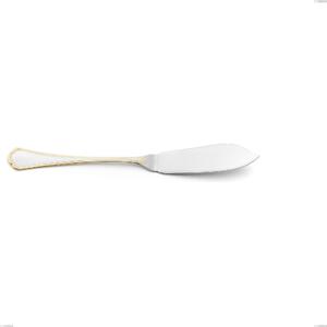 Coltello pesce Domus Oro, acciaio 18-10, oro 24 carati lucido, spessore 3 mm, lunghezza 210 mm