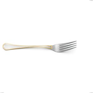 Forchetta da servizio Domus Oro, acciaio 18-10, oro 24 carati lucido, spessore 3 mm, lunghezza 240 mm