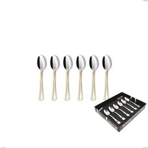 Confezione vetrina 6 pezzi moka Domus Oro, acciaio 18-10, oro 24 carati lucido, spessore 3 mm