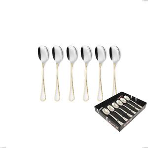 Confezione vetrina 6 pezzi gelato Domus Oro, acciaio 18-10, oro 24 carati lucido, spessore 3 mm