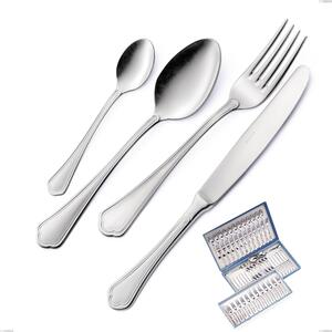 Servizio di posate 75 pezzi in astuccio regalo Domus Silver, Acciaio 18/10, spessore 3 mm